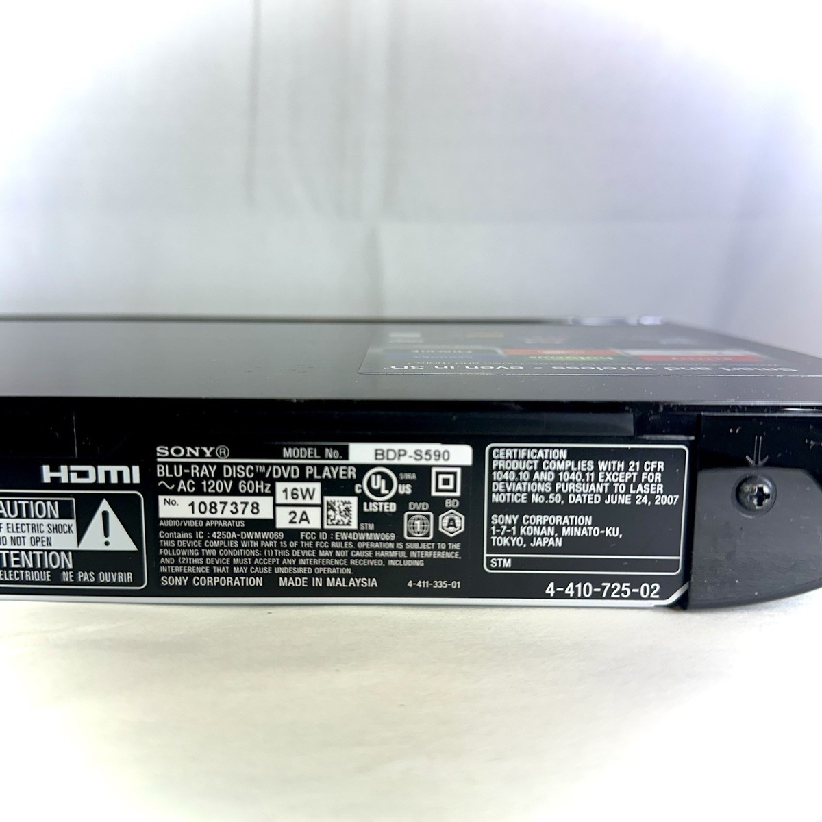 Sony BDP-S590 3D Blu-Ray Player for sale online | eBay