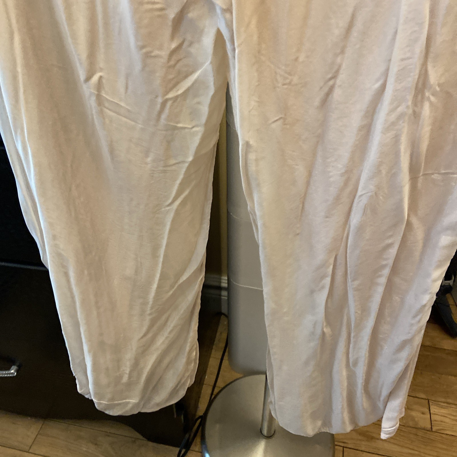 ALTRA Pantalone donna Shyloh seta Made In Italy Palazzo beige taglia L XL foderato nuovo altro