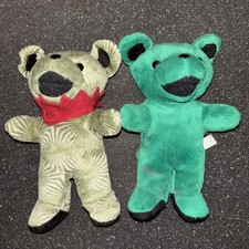 Lot of Two Grateful Dead Beanie Bear Stuffed Plush Doll Liquid Blue Vintage