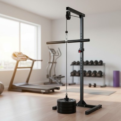 Dual Cable Machine with Detachable Handles - 280 lbs Capacity LAT Pulley System