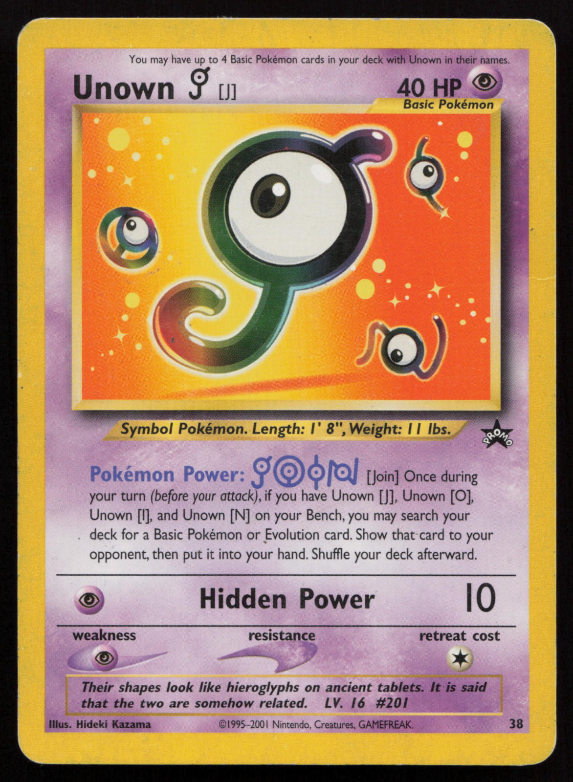 PL Unown [J] 38/53 Wotc Promo Regular