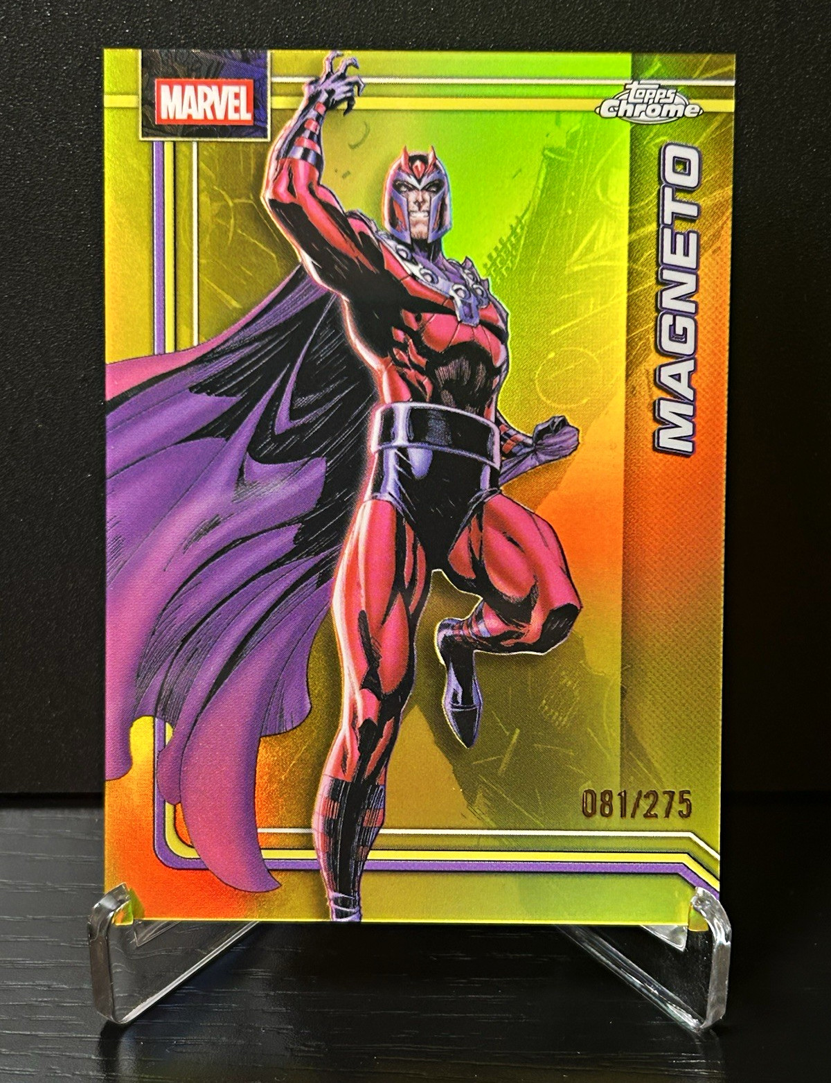 Topps 2026 Marvel Chrome Magneto /275 Yellow Refractor Parallel #074