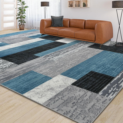 #ad #ad Stylish Blue Geometric Area Rug 5x8 Ft Machine Washable Home Decor $116.99