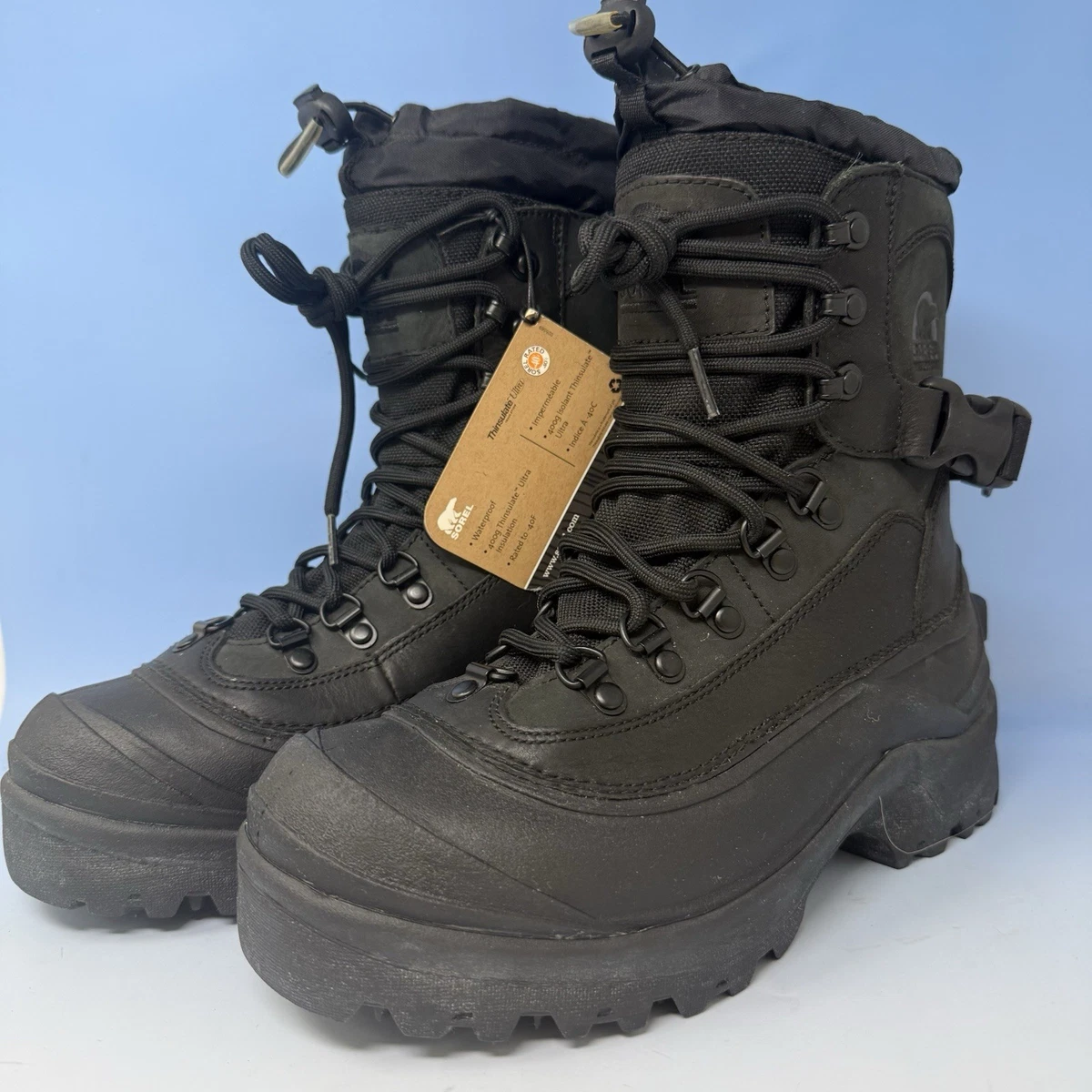 Sorel Conquest Winter Boots Mens 8 Black‎ Waterproof Insulated Rugged Gorpcore Sorel Conquest Mens Size 8 Brown Outdoor Winter Work Play  main image 4