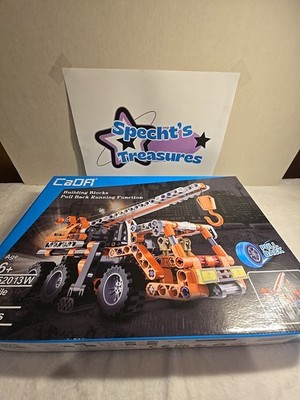 CaDA C52013 Building Blocks Crane Truck, Technic Style, Pull Back Function