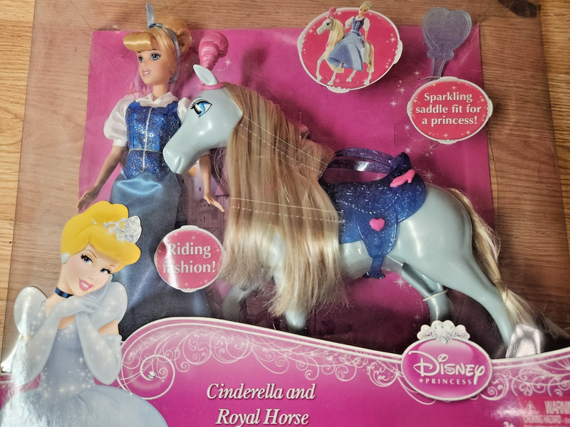 Cinderella & Blue Riding Horse w/ Saddle - Barbie-Sized Set
