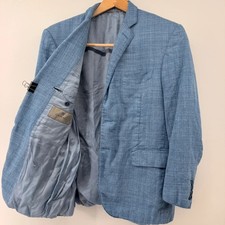 Canali Blazer Mens Light Blue Wool Silk Linen Blend