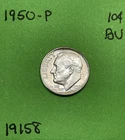 1950 Roosevelt Dime BU Uncirculated Mint State 90% Silver 10c US Coin