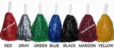 Pair of Cheerleader Pom Poms Choose from Gray/Green/Blue/Black/Yellow