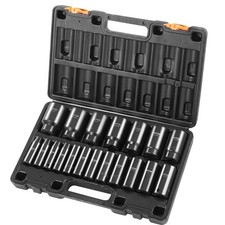 Vevor 19 Pcs Impact Socket Set 12 Inch Drive 38 Inch To 1-12 Inch Deep Length