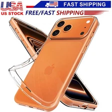 For iPhone17 16 15 14 13 12Pro Max Mini Soft Silicone Clear Cover Shockproof lot