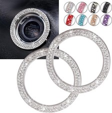 Car Bling Ring Crystal Stickers Rings Womens Decals,2Pcs A1-white