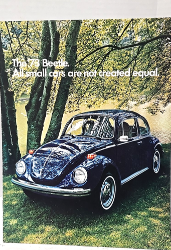 1973 VW Volkswagen Sales Car Brochure Beetle Bug Vintage 8pgs