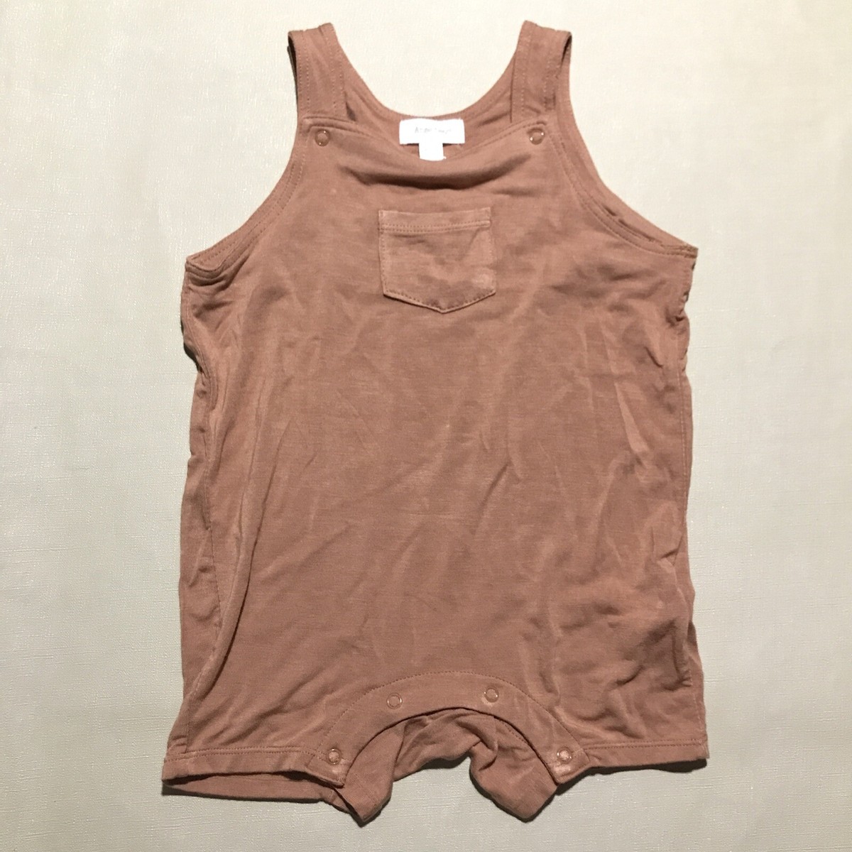 ANGEL DEAR BROWN BAMBOO OVERALL SHORTIE Size 12-18mo NEW | eBay