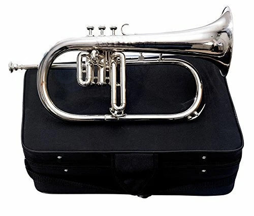 VENTA DE NAVIDAD Flugelhorn 3 Válvulas Bb Acabado Níquel Con Estuche Rígido Boquilla,, Foto 4 de 4