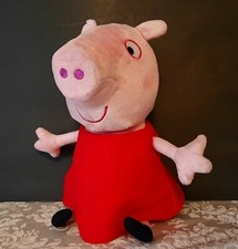 Peppa Pig Talking Plush in Red Dress 13" Licensed Stuffed Animal Toy EUC