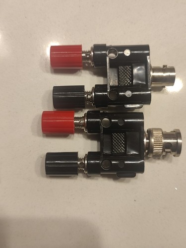 BNC male/female to dual banana 4mm Kit Adapter 4pcs/set RF Adapter converter UK - Picture 6 of 7