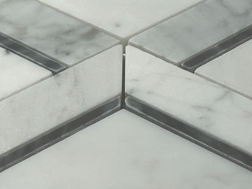 S23 Carrara Blanco Gris Mármol Diamante Mosaico Azulejo Cocina Baño, 7 Sábanas - Imagen 3 de 4