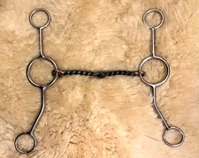 Maheu Custom Handmade Horse Bit with Twisted Snaffle Mouthpiece Gag / Lifter Bit