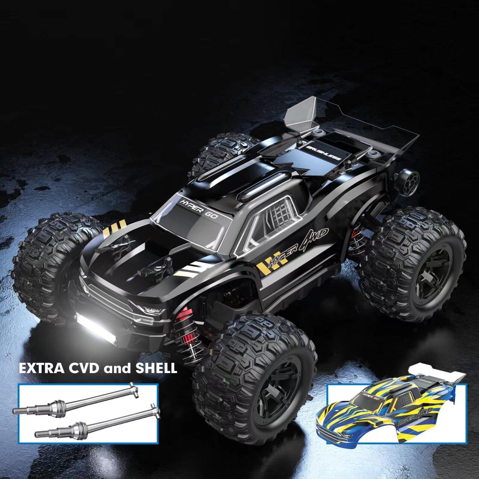 HYPER GO H16BM X 14301 Brushless 42 Mph Fast RC Cars for Adults, Hobby  Off-Road RC Truck, RTR Drift Remote Control Car