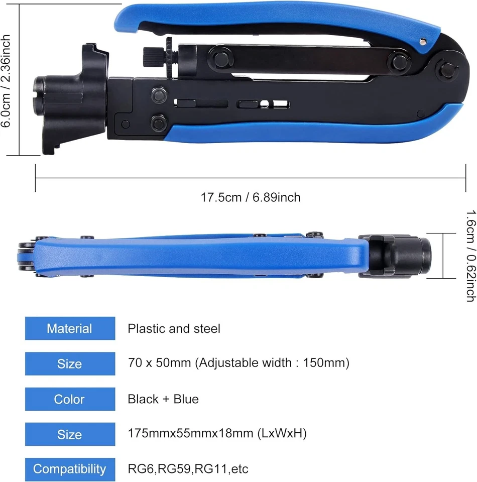 Versátil herramienta de prensado y pelado de cables coaxiales: kit esencial para proyectos hágalo usted mismo Foto 4 de 4