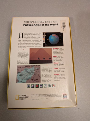 National Geographic CD-ROM Picture Atlas of the World 5 CD Set Vintage Software - Picture 7 of 7