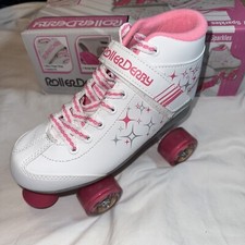 Roller Derby Sparkles Girl Skates - White/Pink - Size 5 Girls