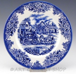 Royal-Stafford-England-BLUE-STAGE-COACH-amp-VILLAGE-SCENE-8-3-8-034-SALAD-PLATE