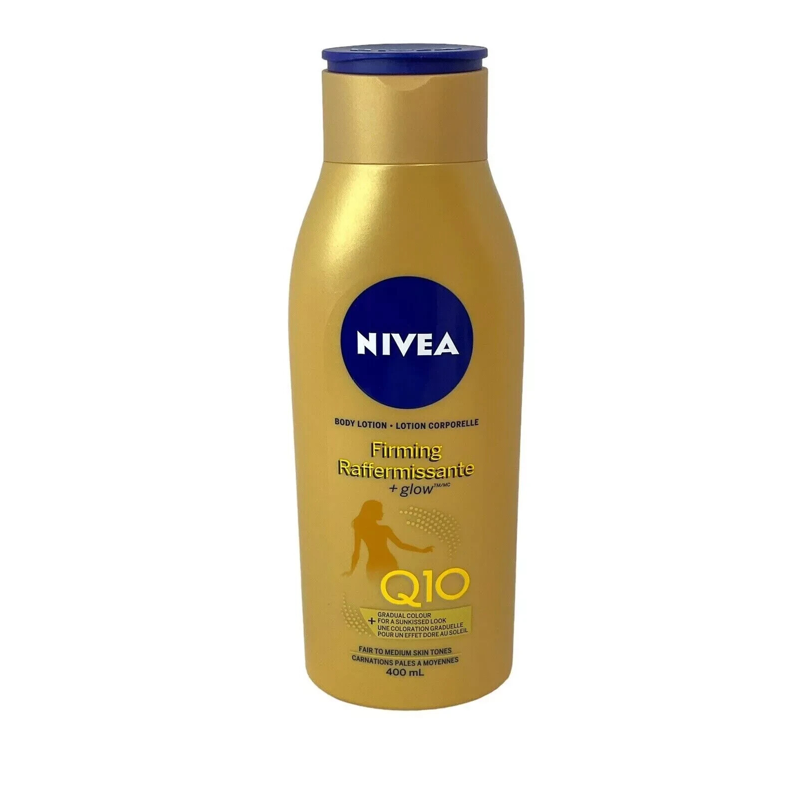 NIVEA Q10 Firming Glow Body Lotion 13.5oz Gradual Sunkissed Fair-Medium 400ml