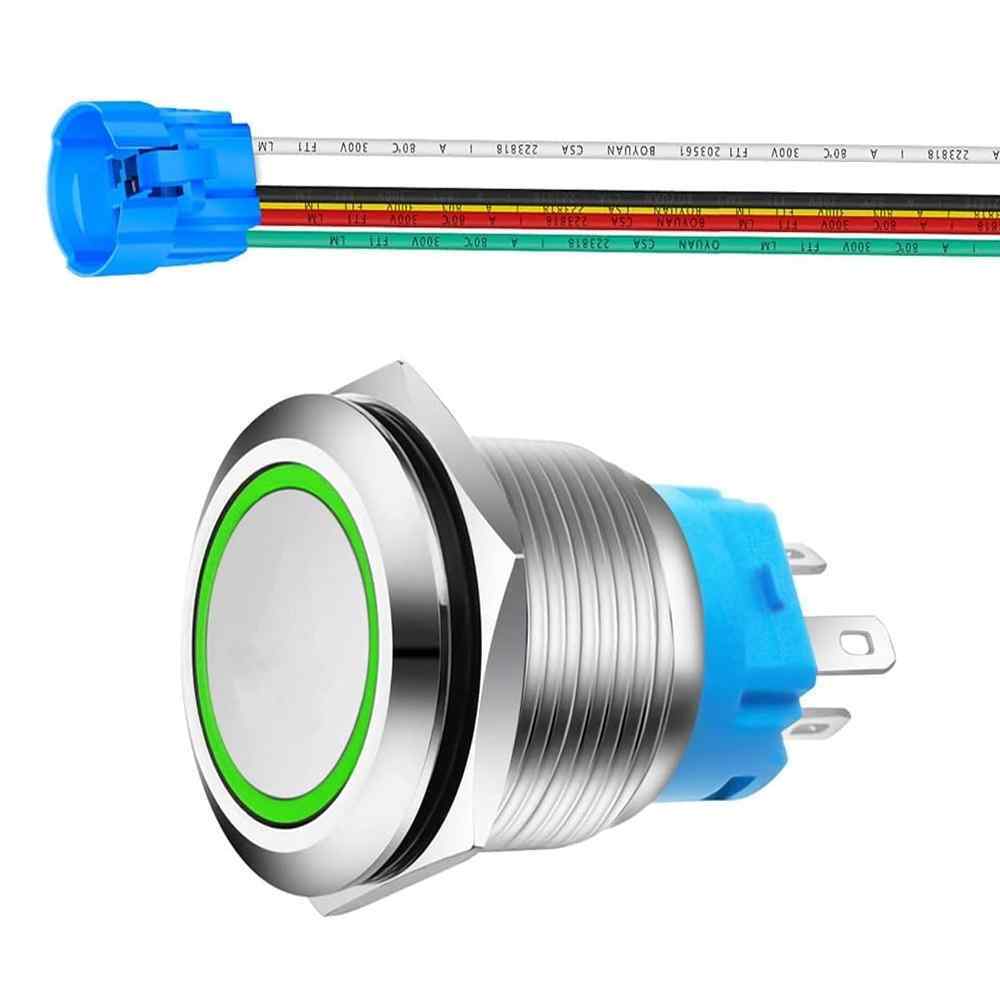 Pulsador Momentáneo 22 Mm On/off 220v-230v 5a 1no1nc Spdt Led Ve