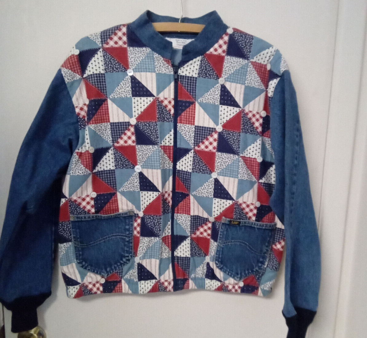 Vintage Jacket Womens Medium Patchwork Denim  Boh… - image 1