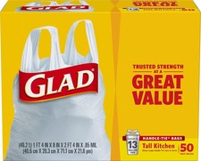 13 Gal. Tall Kitchen Handle-Tie Bags 50 ct (P...