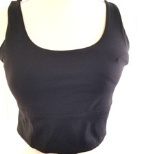 CRZ YOGA Naked Feeling XL Strappy Bra Longline Padded Black Sports Bra Wireless