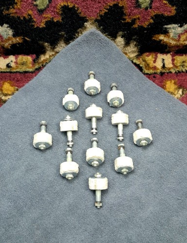 12 Vintage Hammond Organ Bass Pedal Assembly Stops With Lock Washers And Nuts - Picture 2 of 3