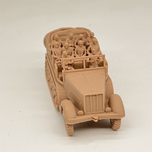 1/72 Scale German Sd.Kfz.7/1 Half-track Vehicle and Crew 10 Figures Resin Model - Picture 3 of 6