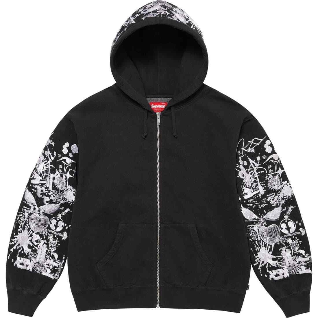 Supreme AOI Zip Up Hooded Sweatshirt Black Natural Teal