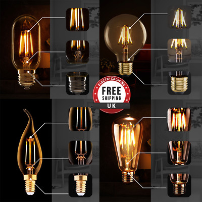 E14/E27 Edison Leuchtmittel 2/4/6/8W Glühlampen C35/ST64/G80/G95/G125/T45/T185 Lampe