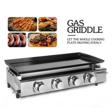 4 Brenner Barbecue Gas Grill Plancha Edelstahlk&ouml;rper Verwendung Grillplatte
