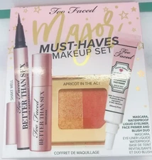 Too Faced “Major Must-Haves Makeup” Set Liner Mascara Hangover Primer Blush Duo