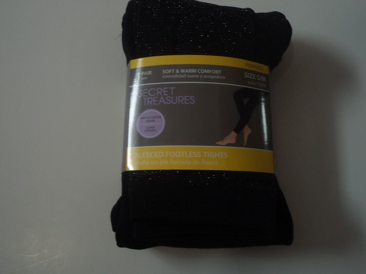 Super Opaque Black Soft Warm Fleeced Footless Tights With