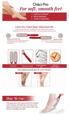 ふい〰️ん Checi Pro Nickel Dual-sided Foot File - 74507 for sale