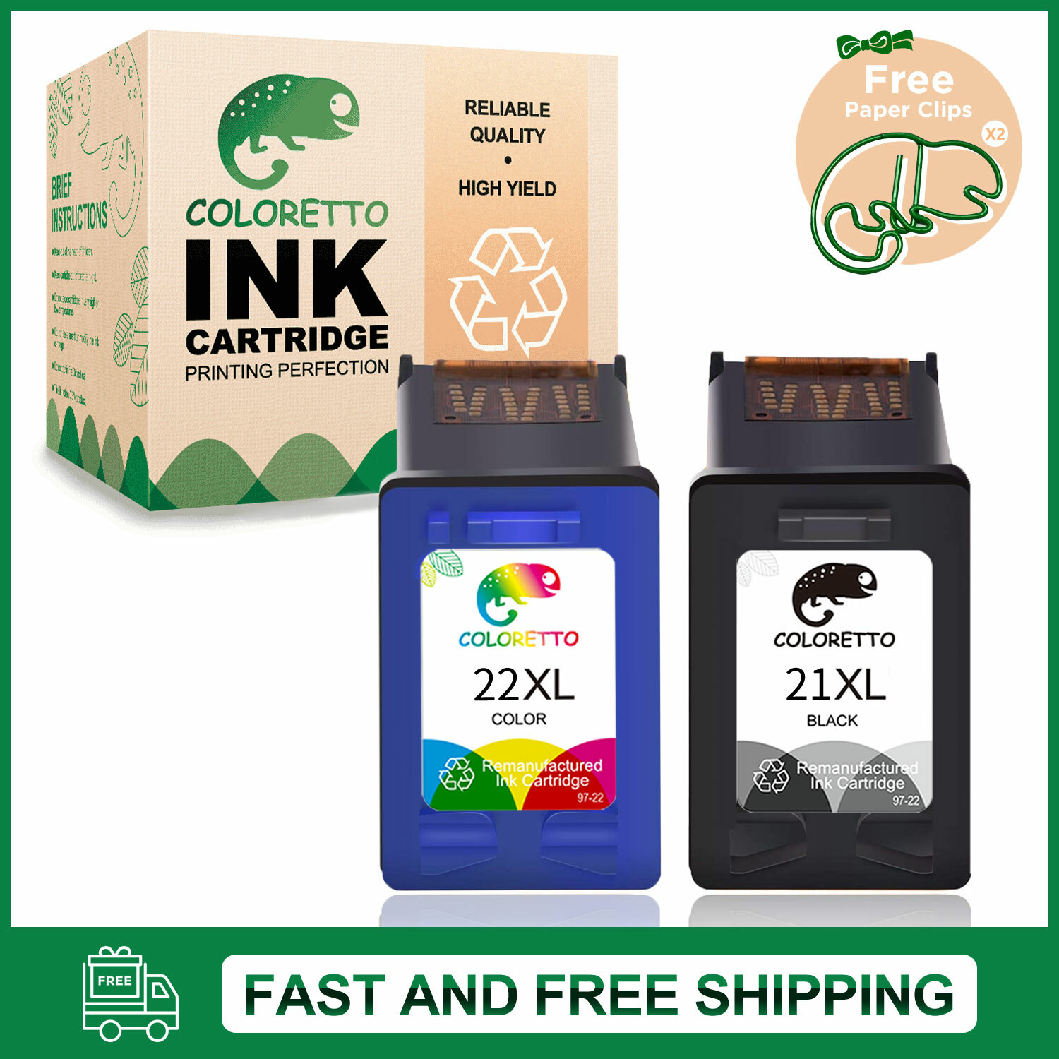 Ink Cartridge for 21 22 21XL 22XL for HP Deskjet D1360 D1460 D2360 PSC
