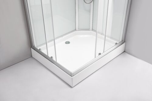 1000x800 White Hydro Shower Cabin Cubicle Enclosure Spa Room Bathroom Pod (Left) - Picture 6 of 23