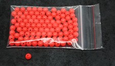 Fishing Beads X100, 6mm, Red,  Round, Plastic, Non Glow, DIY trace,
