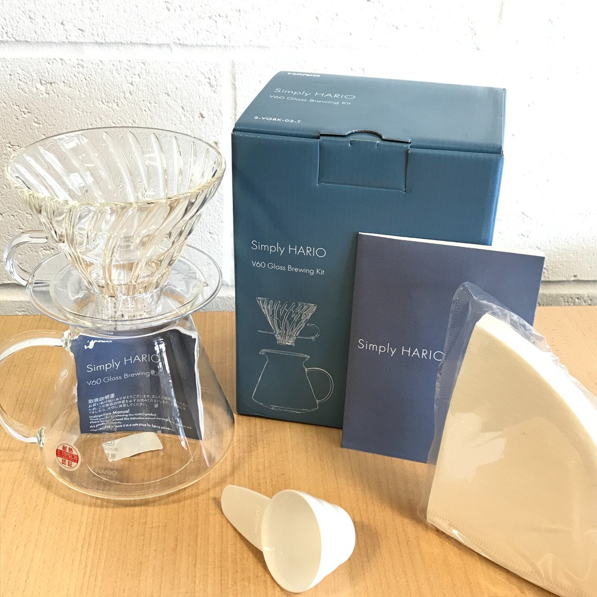 Hario 600ml Simply Clear Glass Brewing Kit Dripper Made In Japan