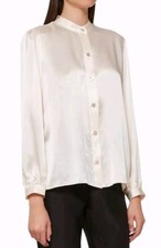 GIANNI Women Blouse Long Sleeve Made in USA Ivory Size 8 A001635