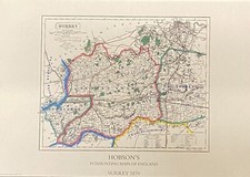 Surrey Foxhunting Map 1870 - Surrey Union Hunt 12x16ins limited to 100