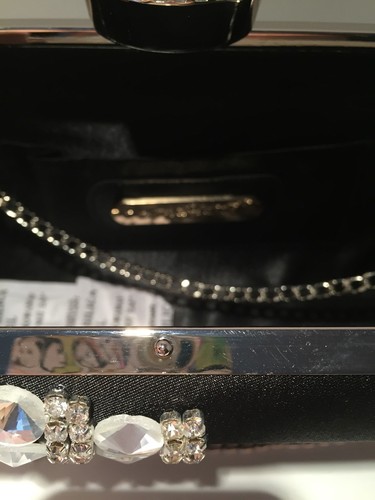 SERGIO FERETTI Negro OCASIÓN ESPECIAL/BODA MINIAUDIERA/EMBRAGUE NUEVO CON ETIQUETAS $128 - Imagen 5 de 7