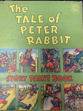 Vintage Antique Tale of Peter Rabbit Story Paint Book Collectible Book Intact