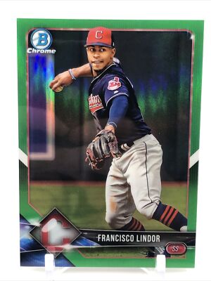 Francisco Lindor 2018 Bowman Chrome Green Refractor #/99 Cleveland